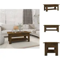 vidaXL Table basse chêne fumé 102x55x42 cm Bois composite - Tables basses
