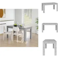 vidaXL Table de salle à manger gris béton 140x74,5x76 cm Bois composite - Tables de salle à manger