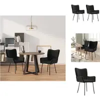 vidaXL Chaise de salle à manger 2 pcs. velours noir - Chaise de salle à manger