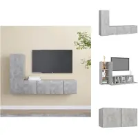 vidaXL Ensemble de meubles TV 3 pièces gris béton Matériau dérivé du bois - Meubles TV