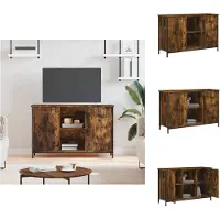 vidaXL Armoire TV chêne fumé 100x35x65 cm Bois composite - Meuble TV