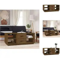 vidaXL Table basse brun miel 100x50x41 cm Pin massif - Tables basses