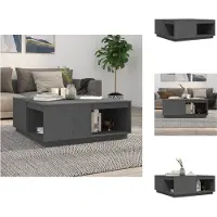 vidaXL Table basse Gris 100x101x40,5 cm Pin massif