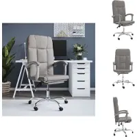 vidaXL Chaise de bureau avec fonction chaise longue Taupe Tissu - Chaises de bureau