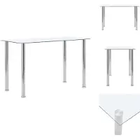 vidaXL Esstisch Transparent 120 x 60 x 75 cm Coeur Verre - Esstisch