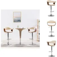 vidaXL Tabouret de bar 2 pcs. Crème bois courbé et simili-cuir - Tabouret de bar