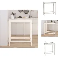 vidaXL Table de bar blanc 100x50x110 cm pin massif - Tables de salle à manger