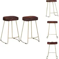 vidaXL Tabouret de bar Gavin 2 pcs. en bois massif manguier - tabouret de bar