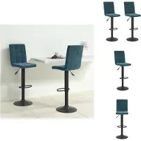 vidaXL Tabouret de bar 2 pcs. velours bleu - Tabouret de bar