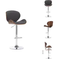 vidaXL Tabouret de bar Gris Tissu - Tabouret de bar
