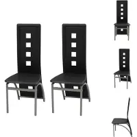 vidaXL Chaise de salle à manger 2 pcs. noir similicuir - Chaise de salle à manger