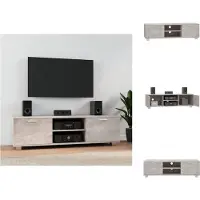 vidaXL Armoire TV gris béton 140x40,5x35 cm Bois composite - Meuble TV