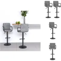 vidaXL Tabouret de bar 2 pcs velours gris clair - Tabouret de bar