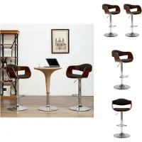 vidaXL Tabouret de bar 2 pcs. Gris Bois courbé et tissu - Tabouret de bar