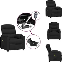 vidaXL Fauteuil de massage électrique noir tissu - Fauteuil de massage