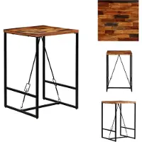 vidaXL Table de bar en vieux bois massif 70x70x106 cm - Tables de salle à manger