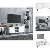 vidaXL Armoire TV avec pieds métalliques blanc 103,5x35x50 cm - Meuble TV