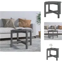 vidaXL Table basse Gris Ø 62,5x45 cm Pin massif - Tables basses