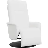 vidaXL Fauteuil relax avec repose-pieds Blanc Similicuir