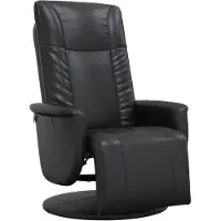 vidaXL Fauteuil relax avec repose-pieds Noir Similicuir