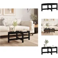 vidaXL Table basse noire 87x48x35 cm Pin massif - Tables basses
