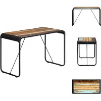 vidaXL Table de salle à manger 118x60x76 cm Vieux bois massif - Tables de salle à manger