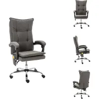 vidaXL Chaise de bureau de massage Gris Tissu - Chaises de bureau