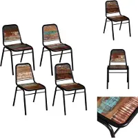 vidaXL Chaises de salle à manger 4 pcs. Vieux bois massif - Chaises de salle à manger