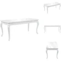 vidaXL Table de salle à manger 179 x 89 x 81 cm Blanc brillant - Tables de salle à manger