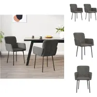 vidaXL Chaise de salle à manger 2 pcs. Gris foncé Velours - Chaises de salle à manger