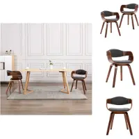 vidaXL Chaises de salle à manger 2 pcs. Bois courbé et tissu gris - Chaises de salle à manger