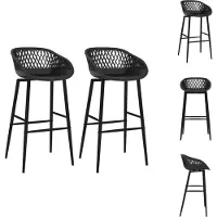 vidaXL Tabouret de bar 2 pcs. noir - Tabouret de bar