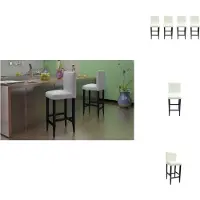 vidaXL Tabouret de bar 4 pcs. Blanc Similicuir - Tabouret de bar