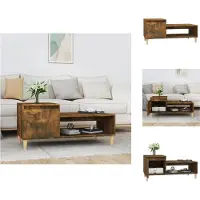 vidaXL Table basse chêne fumé 100x50x45 cm Bois composite - Tables basses