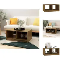vidaXL Table basse brun miel 75x50x33,5 cm Pin massif - Tables basses