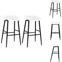 vidaXL Tabouret de bar 2 pcs. Blanc - Tabouret de bar