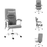 vidaXL Chaise de bureau de massage Gris Tissu - Chaises de bureau