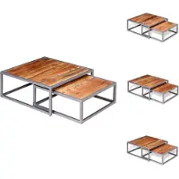 vidaXL Ensemble de deux tables basses en bois d'acacia massif - Tables basses
