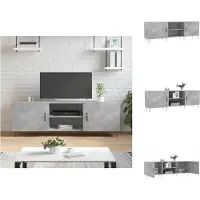 vidaXL Armoire TV gris béton 150x30x50 cm Bois composite - Meuble TV