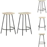 vidaXL Tabouret de bar 2 pcs. en bois massif de manguier - Tabouret de bar