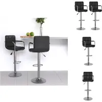 vidaXL Tabouret de bar 2 pcs. noir similicuir - Tabouret de bar