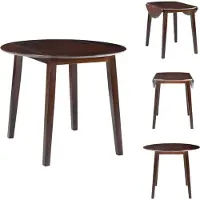 vidaXL Table de salle à manger pliante Ronde MDF Marron - Tables de salle à manger