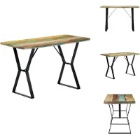 vidaXL Table à manger 120 x 60 x 76 cm en bois massif recyclé - Tables à manger