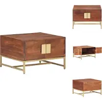vidaXL Table basse brun miel 67x67x45 cm Acacia massif - Tables basses