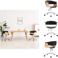 vidaXL Chaise de salle à manger Pivotante Noir Bois courbé et similicuir - Chaise de salle à manger