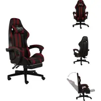 vidaXL Chaise de jeu avec repose-pieds noir et bordeaux similicuir - Chaises de bureau