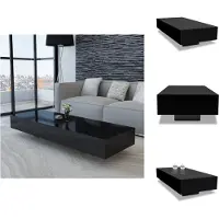 vidaXL Table basse noir brillant - Tables basses