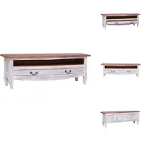 vidaXL Armoire TV 120x30x40 cm Blanc Vieux bois massif - Meuble TV