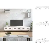 vidaXL Armoire TV blanc brillant 150x36x30 cm Bois composite