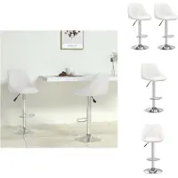 vidaXL Tabouret de bar 2 pcs. Blanc Similicuir - Tabouret de bar